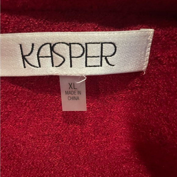 EUC Kasper Women’s XL Rich Red Overcoat. Worn a couple times. Gorgeous Color - Picture 6 of 7